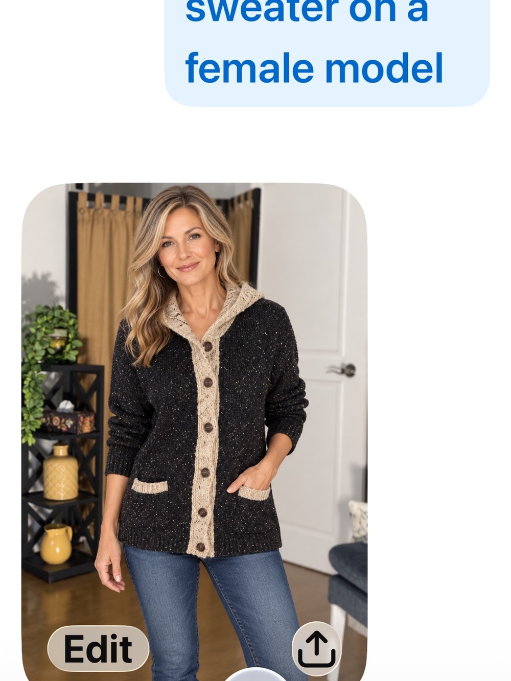 Cozy Black and Cream Cardigan